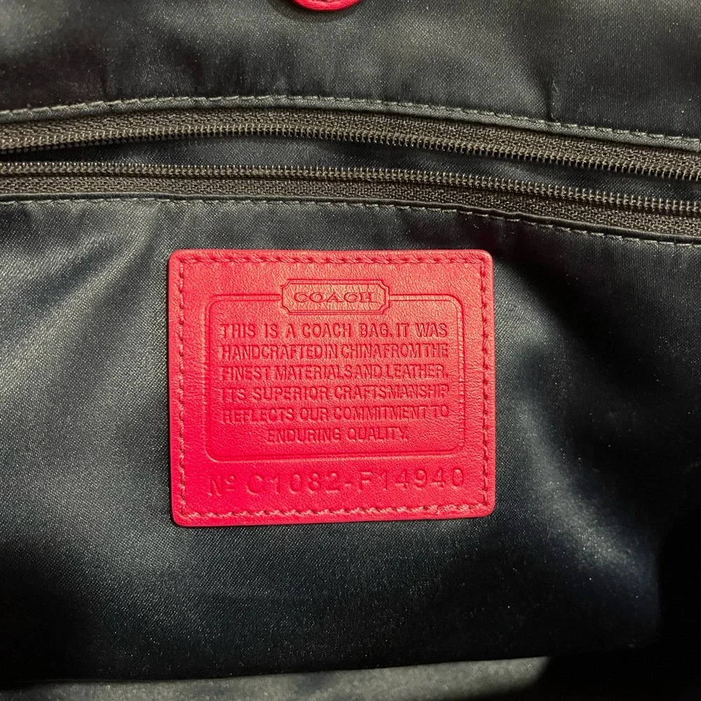 COACH Navy and Pink Purse with Charms - Picture 6 of 9